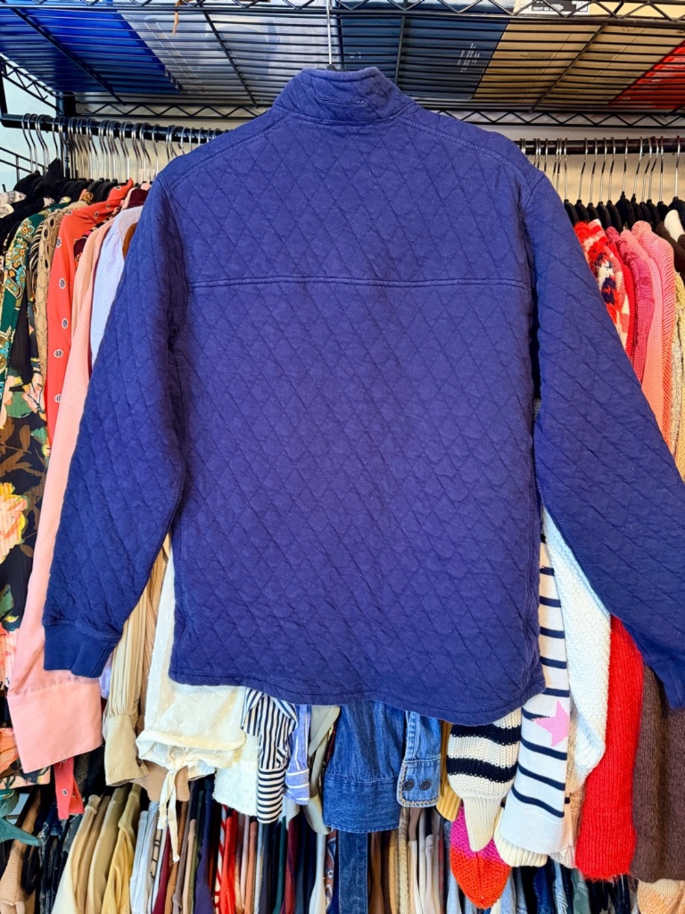 J. Crew Quilted Half-Zip Pullover - Navy Blue - Picture 7 of 9